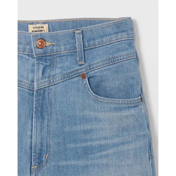 NWT CITIZENS OF HUMANITY Sz 27 CASSIE FRONT YOKE BELL FLARE JEANS IN ALL YOURS - Picture 4 of 4